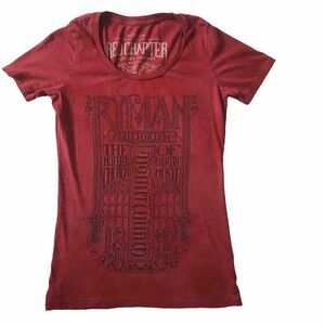 Red Chapter Ambigram T-shirt Mark Palmer Motherchurch Skater VNeck M Los Angeles